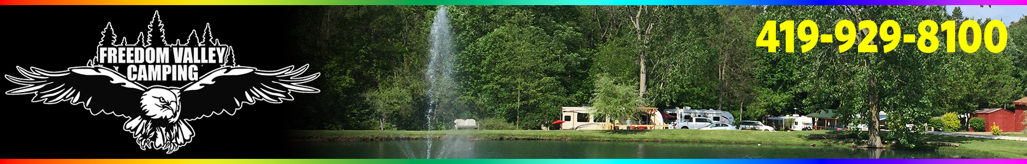 Freedom Valley Campground website banner