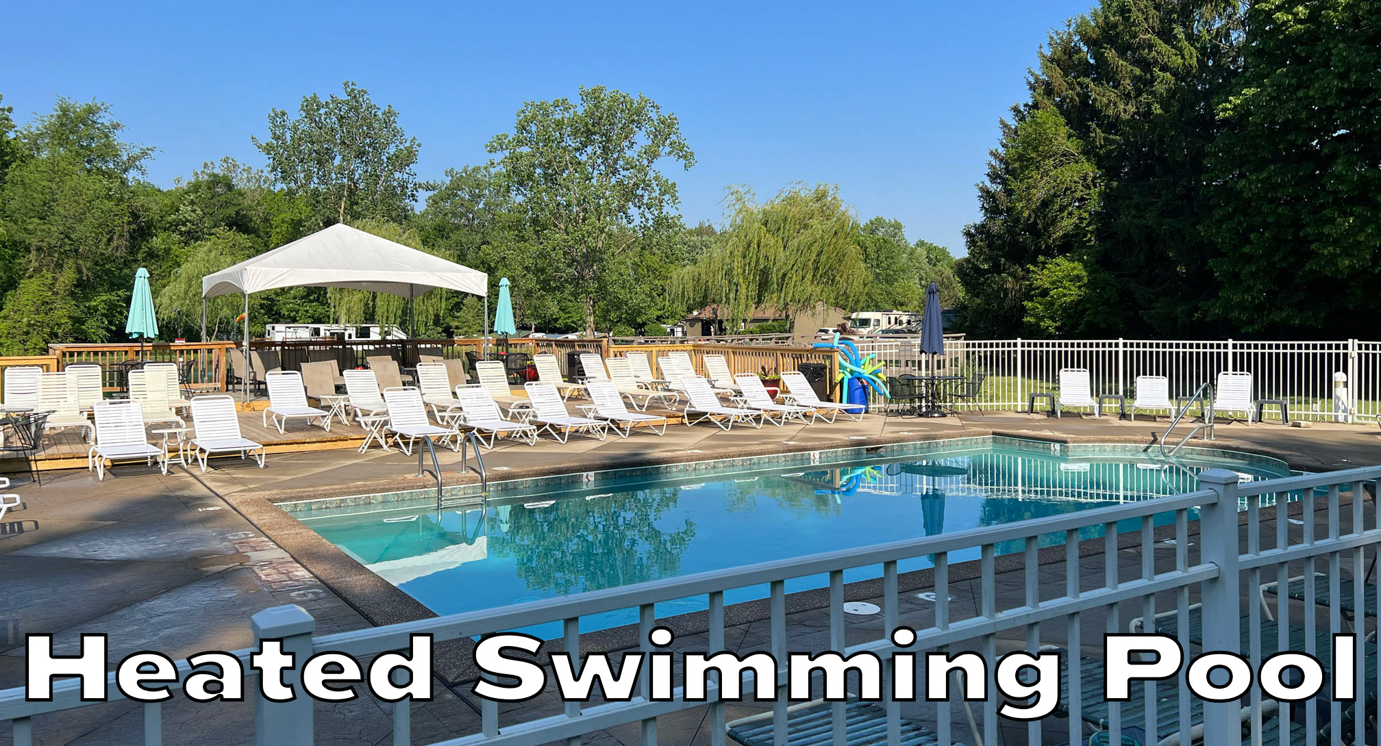 Heated saltwater swimming pool