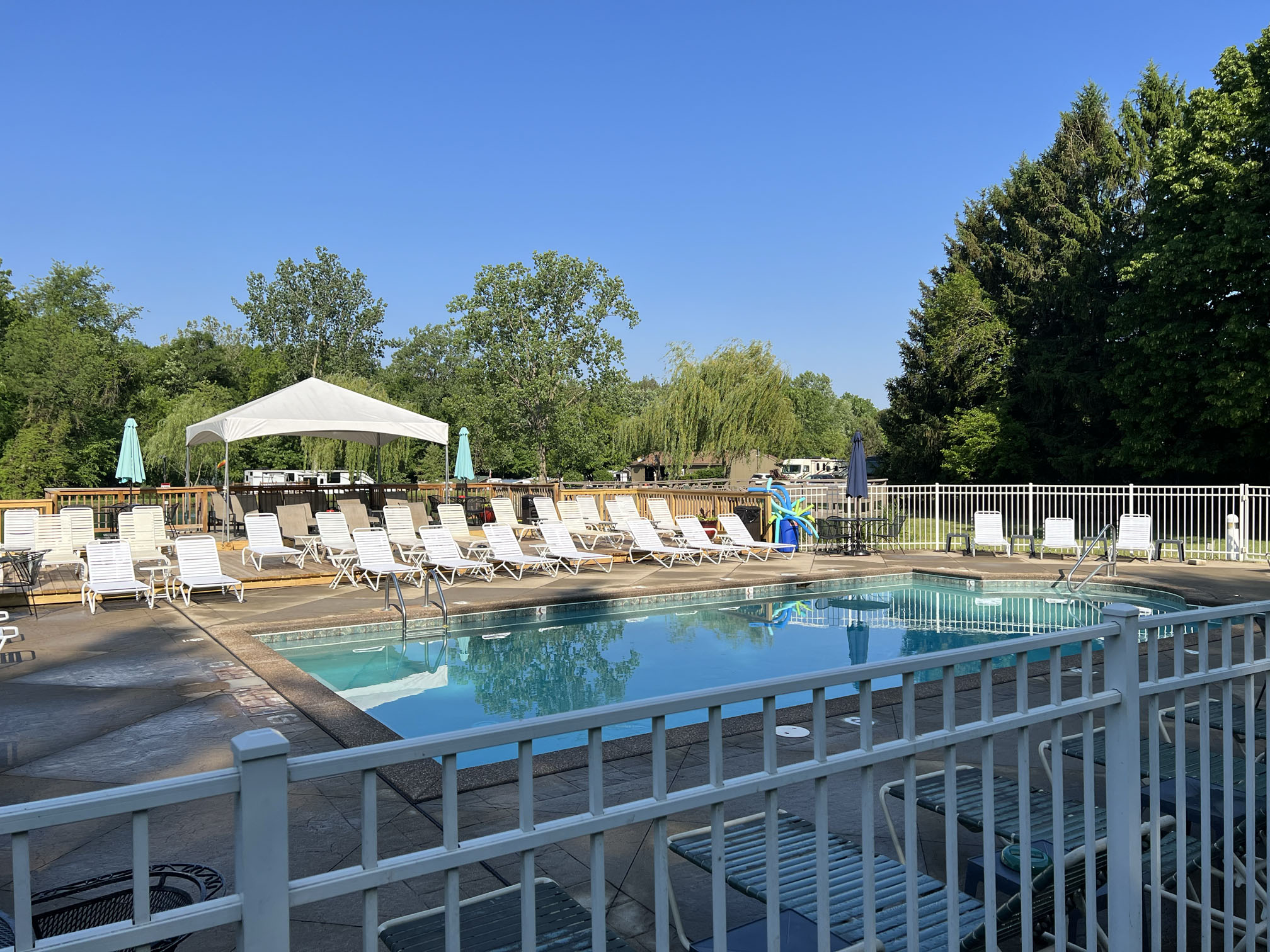 Morning view of the pool