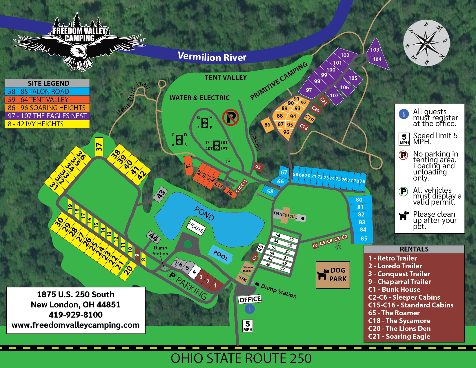 Freedom Valley Campground Map